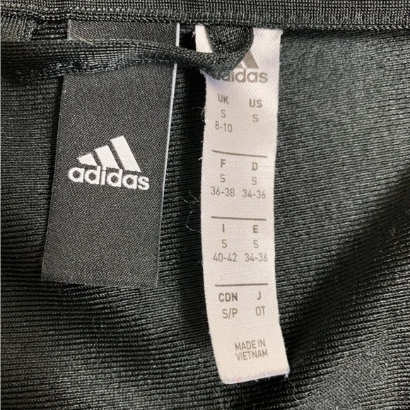 Adidas Jacket Women Small Black White Track Stripes Athletic Sports Zip Casual - Picture 5 of 12